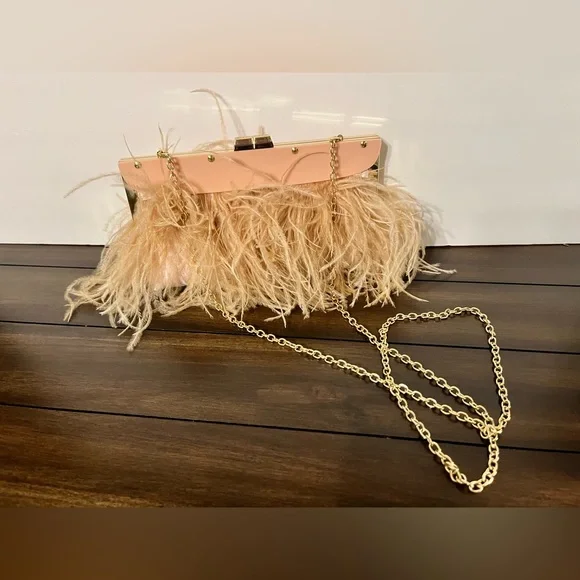 BCBGMaxAzria Bags Bcbgmaxaria Ostrich Feather Clutch Nwot